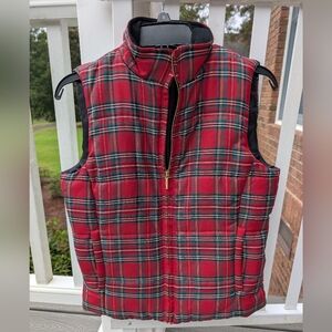 Chaps Red Plaid  Vest Sz S